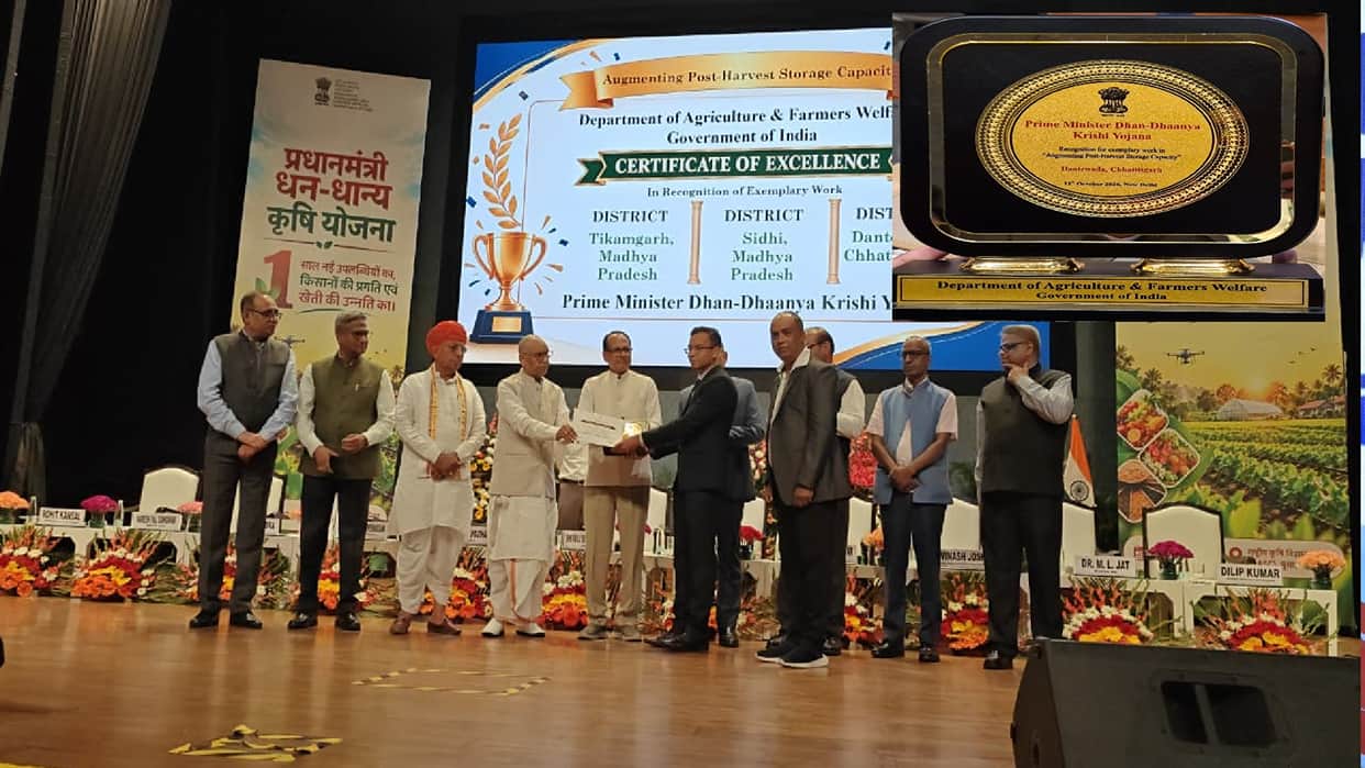 Dantewada sets a record: Wins Best District award in Pradhan Mantri Krishi Dhan Dhanya Yojana