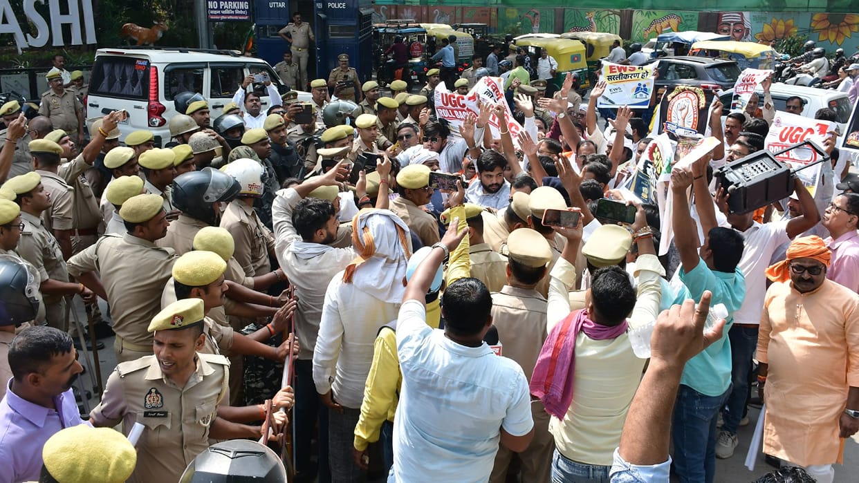 Varanasi police 80 Karni Sena activists detained over demand to roll back UGC regulations