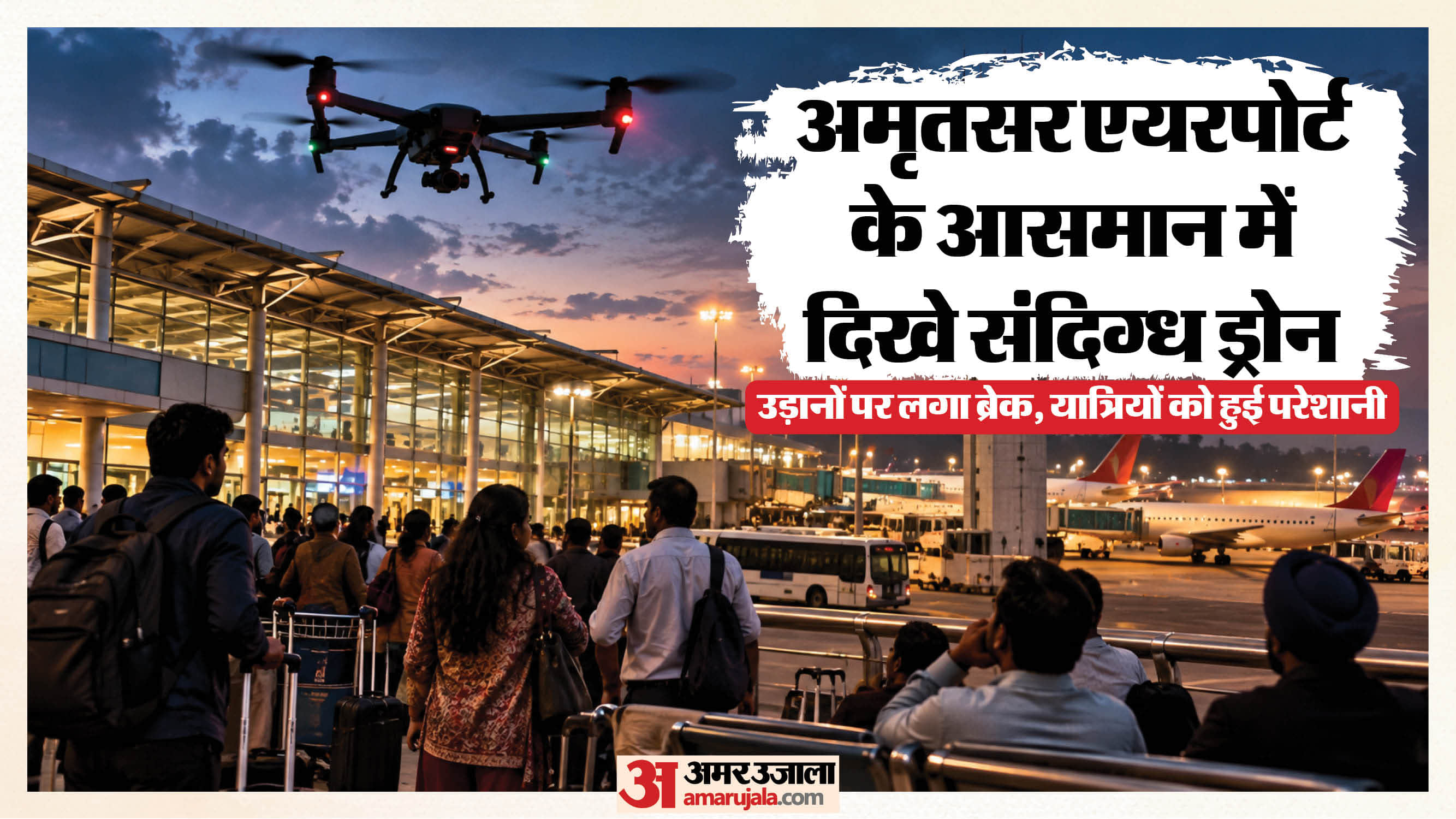 अमृतसर एयरपोर्ट पर दिखे ड्रोन