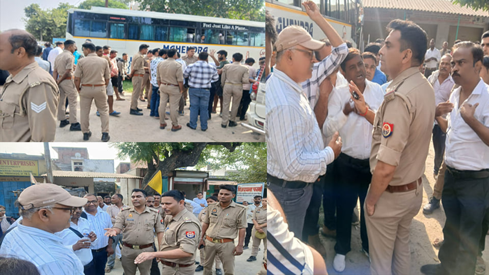 फर्रुखाबाद: लखनऊ जा रहे संविदा स्वास्थ्य कर्मियों की पुलिस से नोकझोंक, हंगामा