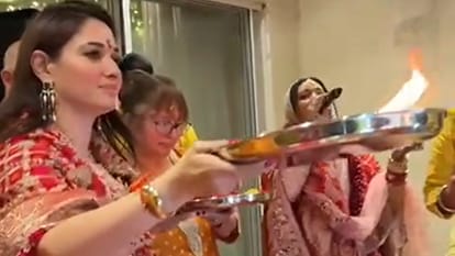 Shardiya Navratri 2026: Tamannaah Bhatia hosts Mata Ki Chowki at Home grooves with mrunal thakur On Bhajan