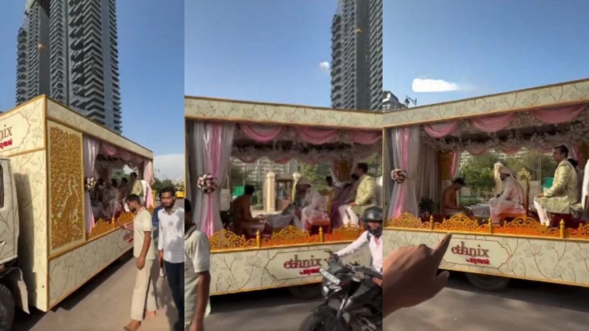 ट्रक में सजा शादी का मंडप, सड़क पर दौड़ती गाड़ी में दूल्हा-दुल्हन ने लिए सात फेरे