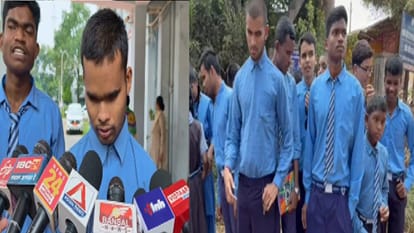 दृष्टि एवं श्रवण बाधित बच्चे बस्तर में सड़क पर उतरे