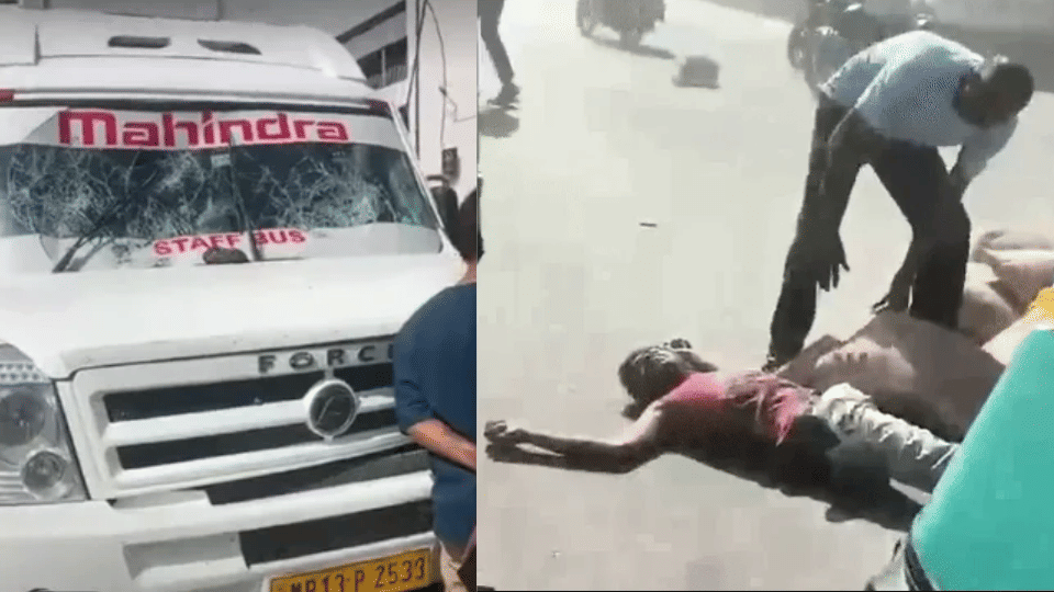 इंदौर: ट्रैवलर चुराकर भागा, कई वाहनों को टक्कर मारी, लोगों ने 2 किमी पीछा करके पकड़ा