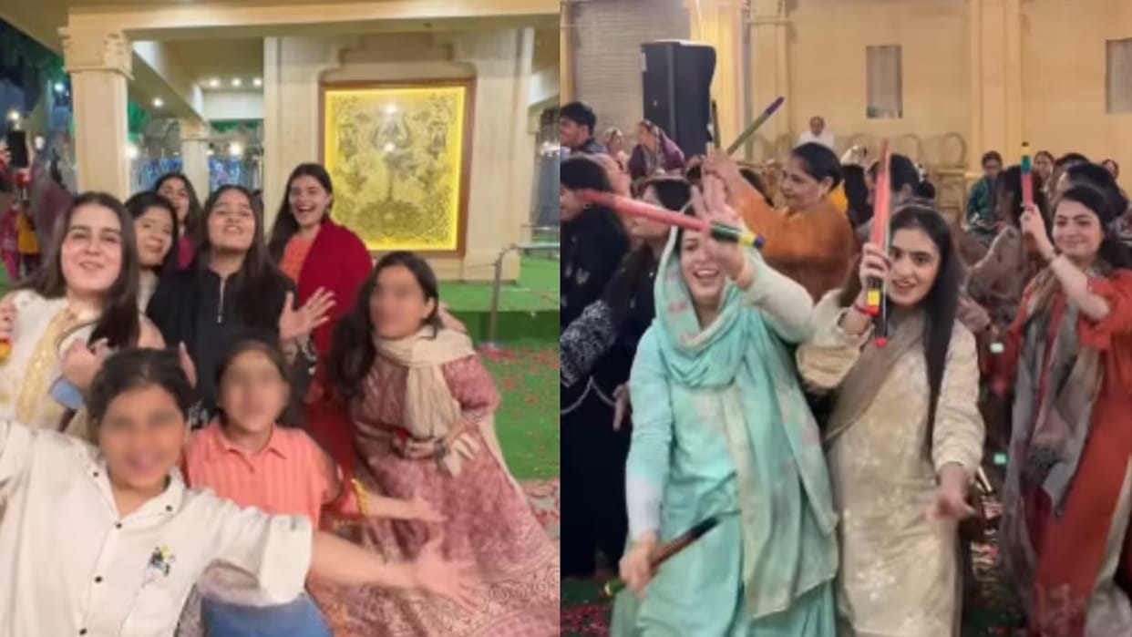 pakistan karachi shri ratneshwar mahadev temple navratri garba dandiya viral video