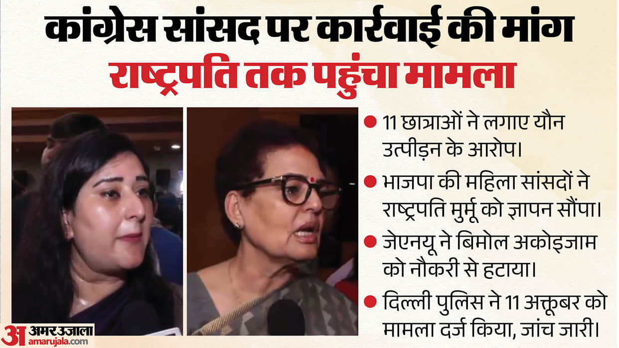 bimol akoijam jnu harassment allegations BJP Women MPs meet Droupadi Murmu