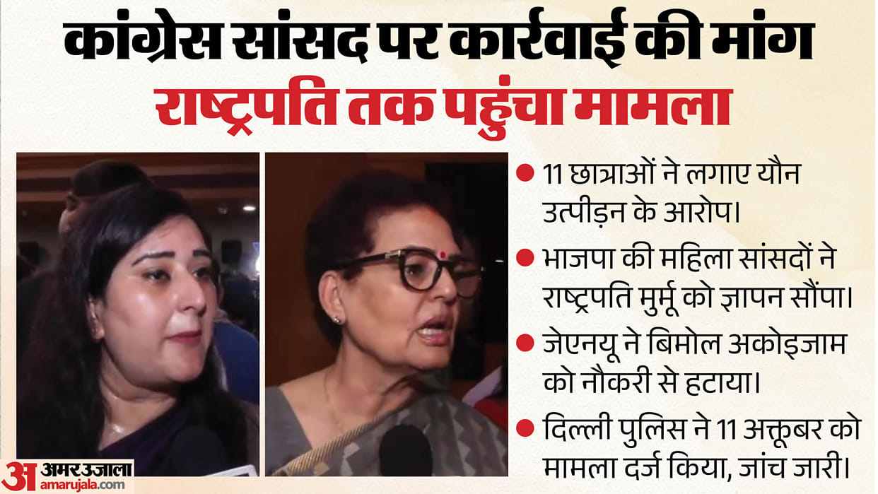 bimol akoijam jnu harassment allegations BJP Women MPs meet Droupadi Murmu
