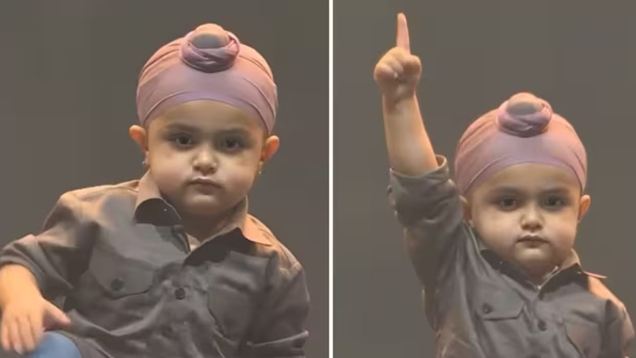 Sidhu Moosewala Little Brother Recreates Signature Thaapi Gesture At Hologram Toronto Concert