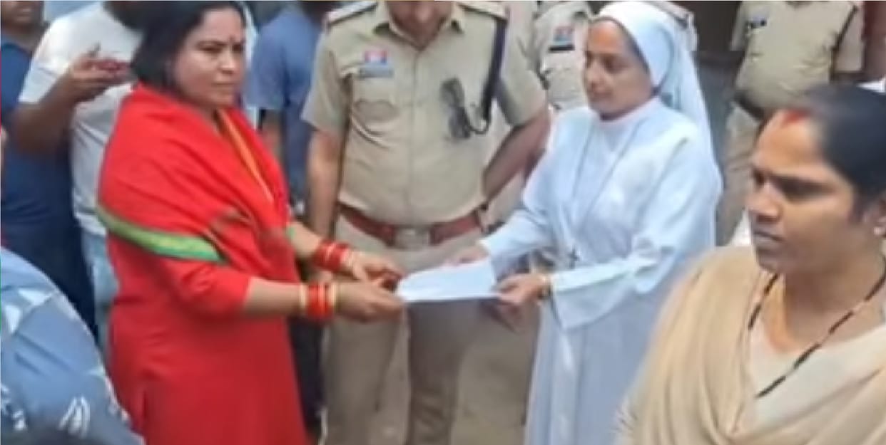 Convent school teacher resigns after controversy over wearing red saree and garland