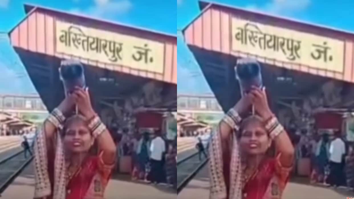Woman Pours 2 Litre Cold Drink on Herself for Viral Reel at Railway Station Netizens React