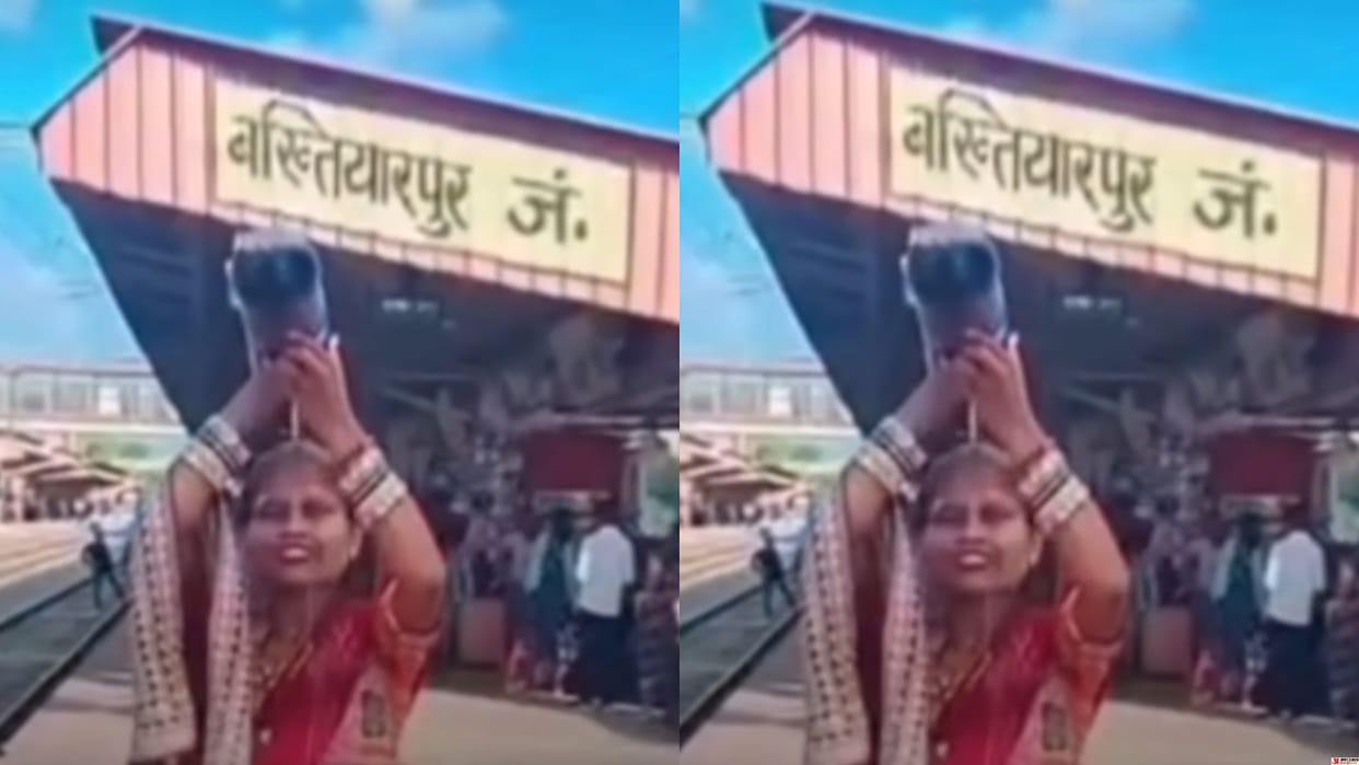 Woman Pours 2 Litre Cold Drink on Herself for Viral Reel at Railway Station Netizens React