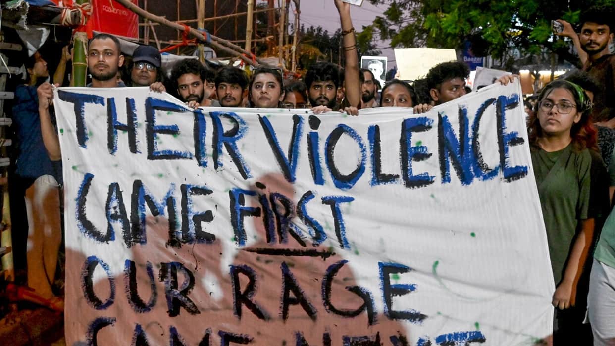 srfti students indefinite protest campus violence vc resignation