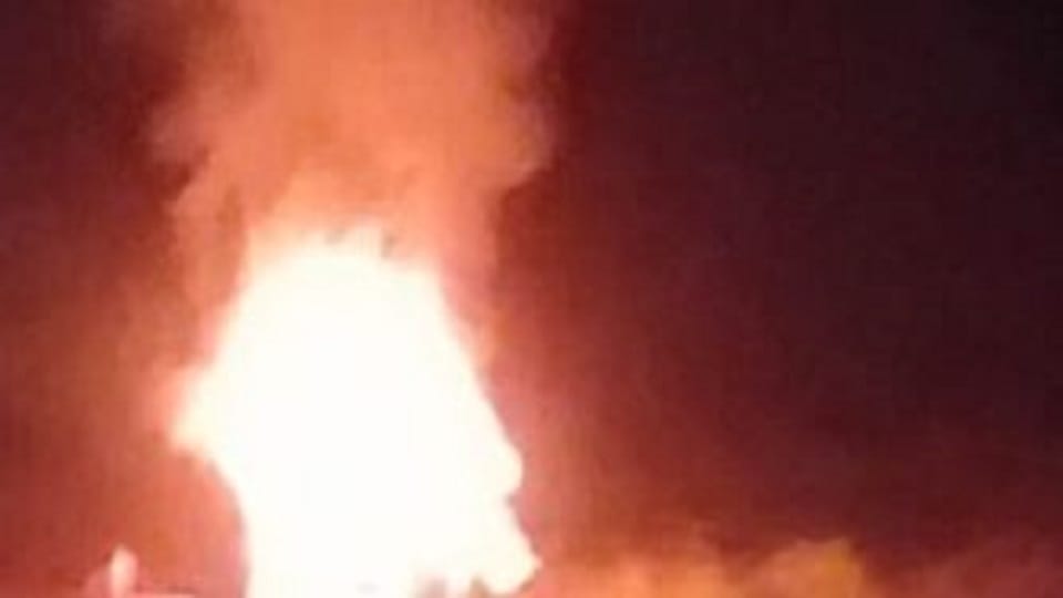 Bike parked in the plot set on fire in haldwani