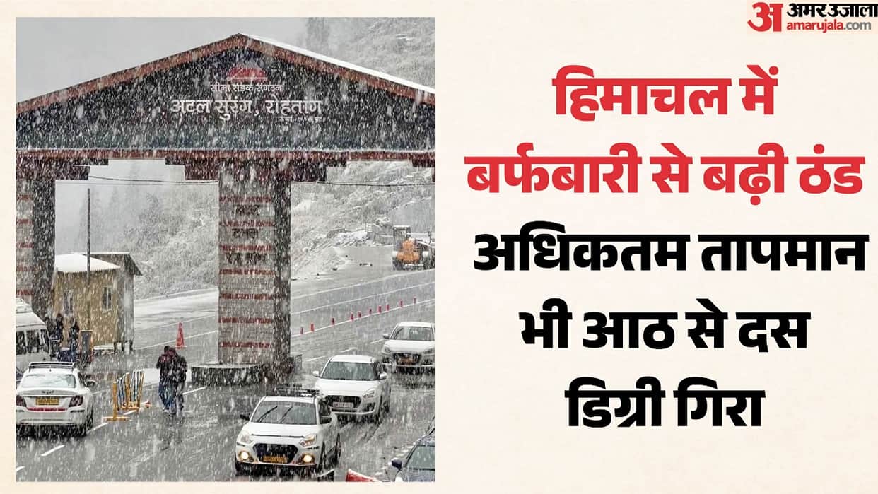 snowfall pics : High-altitude areas of Himachal draped in a white blanket; Manali Leh and Atal Tunnel routes c