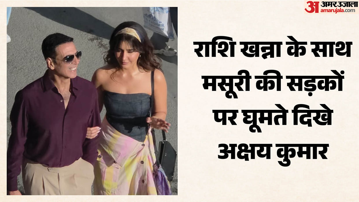 Akshay Kumar and Raashi Khanna shoot for film on Mall Road Mussoorie crowd of fans gathered