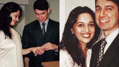 madhuri dixit and husband dr nene celebrating 27th wedding anniversary and shared old photos