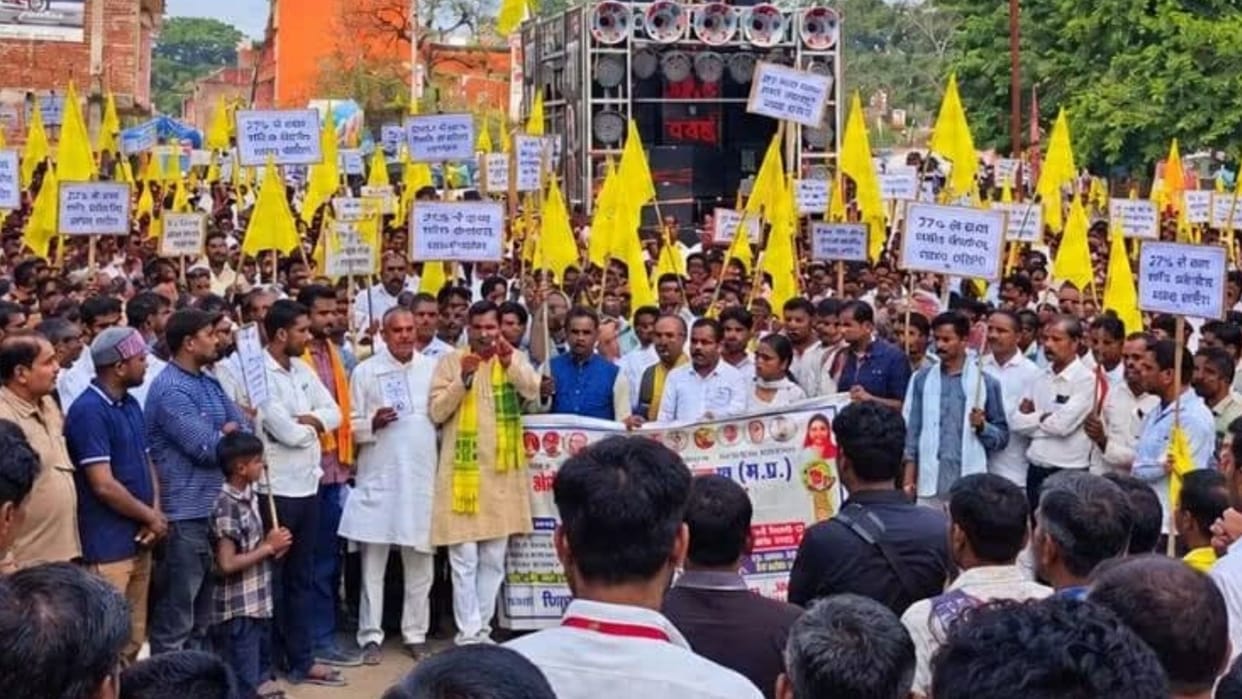 MP: OBC Mahasabha Protests Across Districts for 27% Quota, Divisional Agitation on October 28