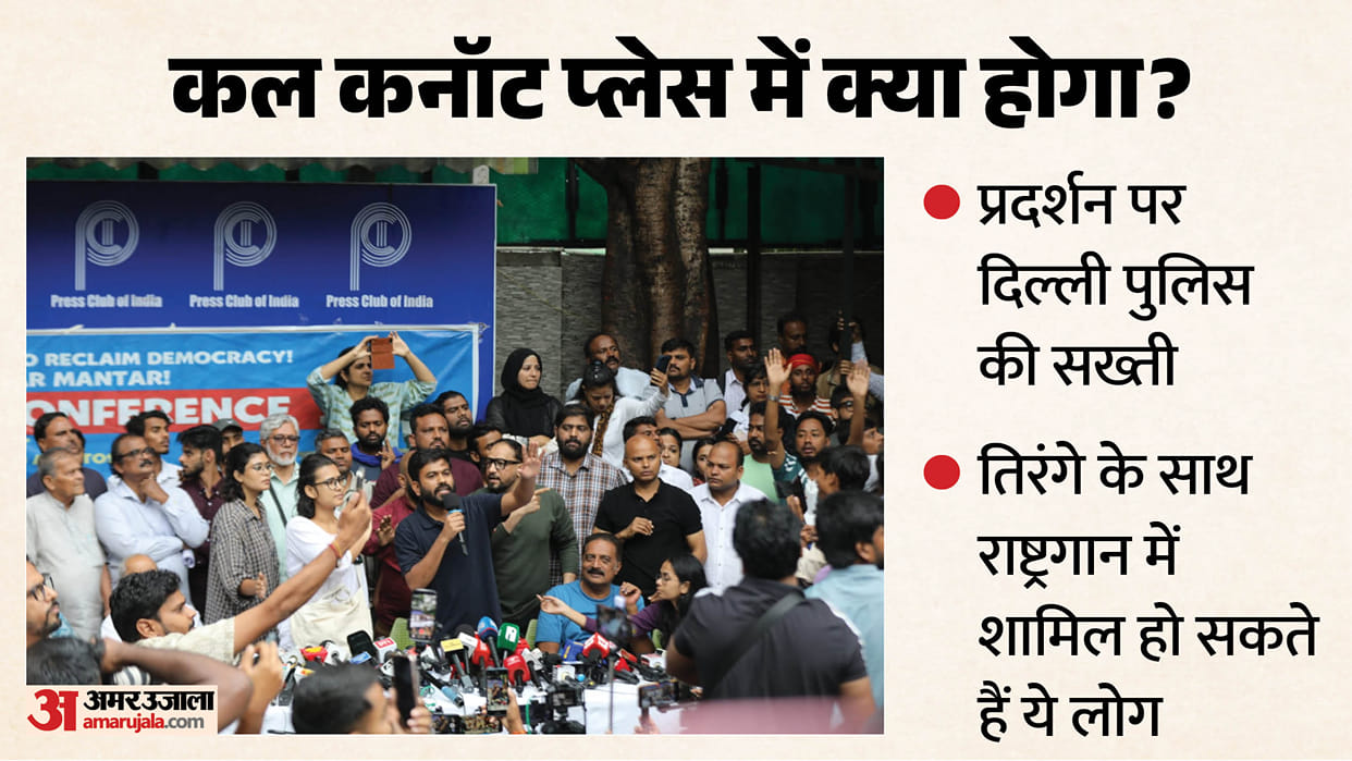 Police may permission to group of individuals to demonstration involving national anthem at Connaught Place