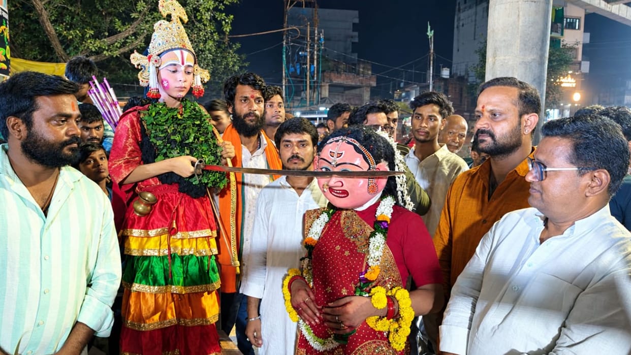 Latbhairav Ramlila Surpanakha nose severed sword Khara and Dushana also slain processions across four areas