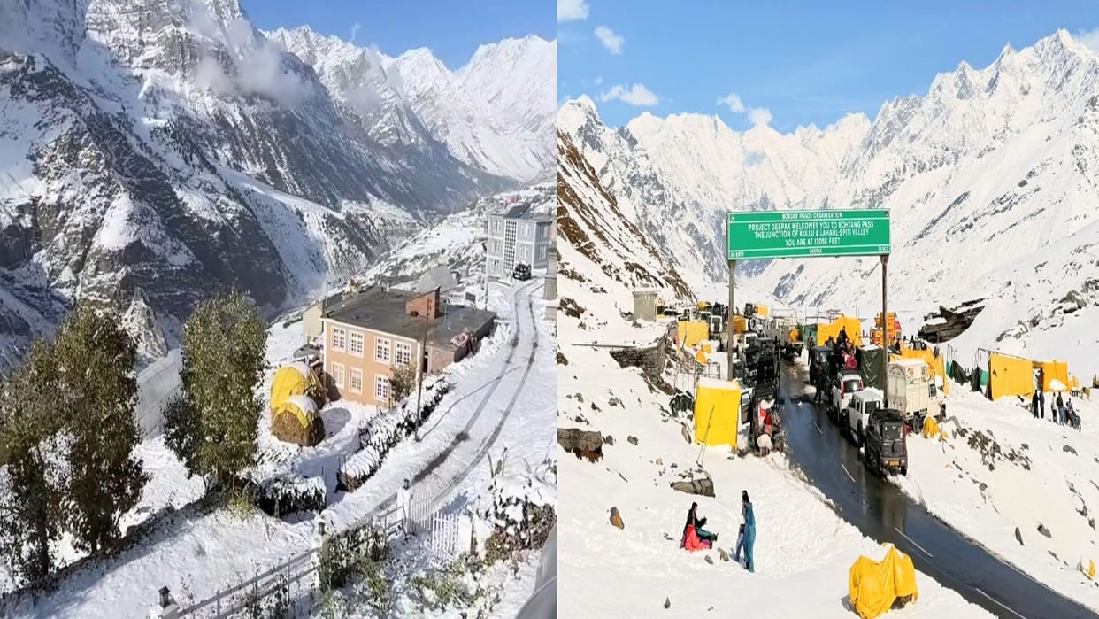 Himachal Weather: 220 vehicles stranded in Sarchu rescued as snowfall ceases; Atal Tunnel reopens