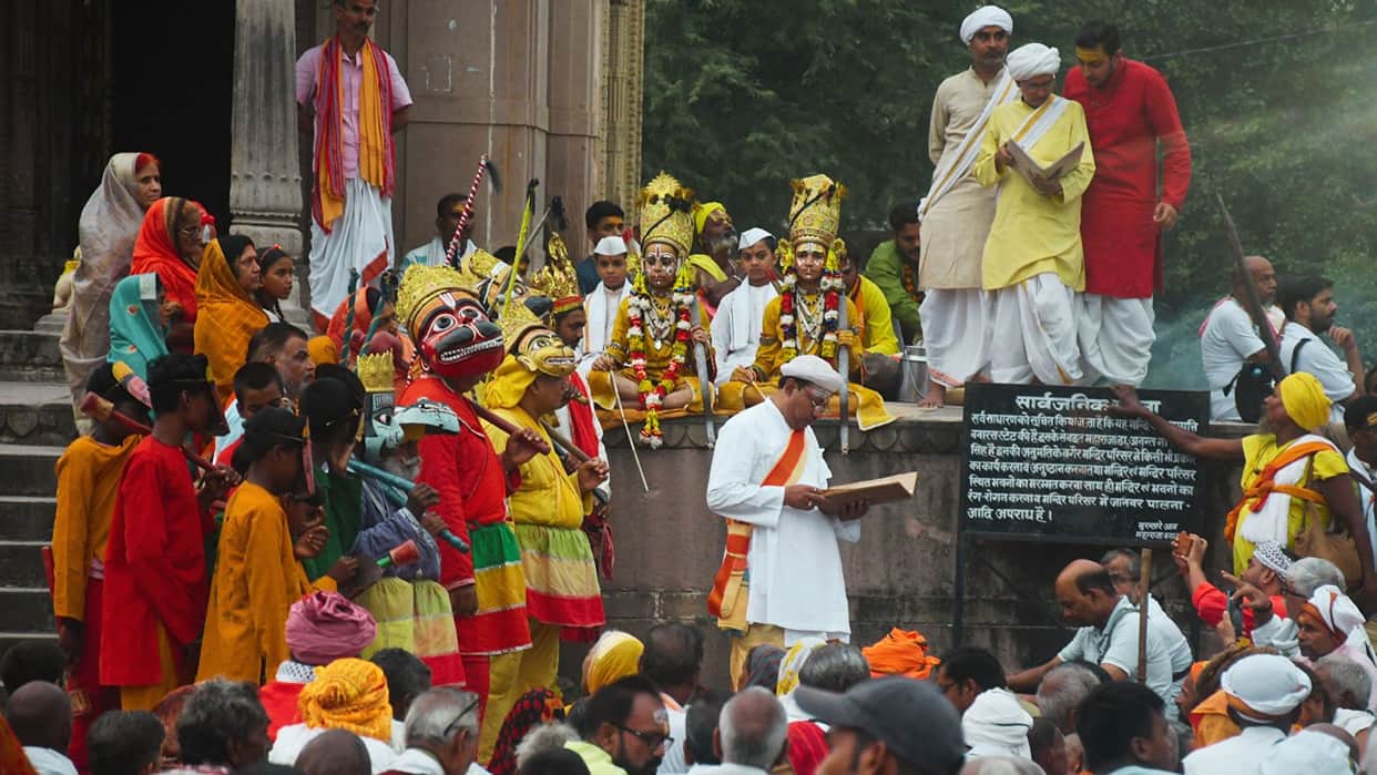 Ramnagar Ramlila Hopes averting vanish Angad challenges Ravana sea crossing captivates