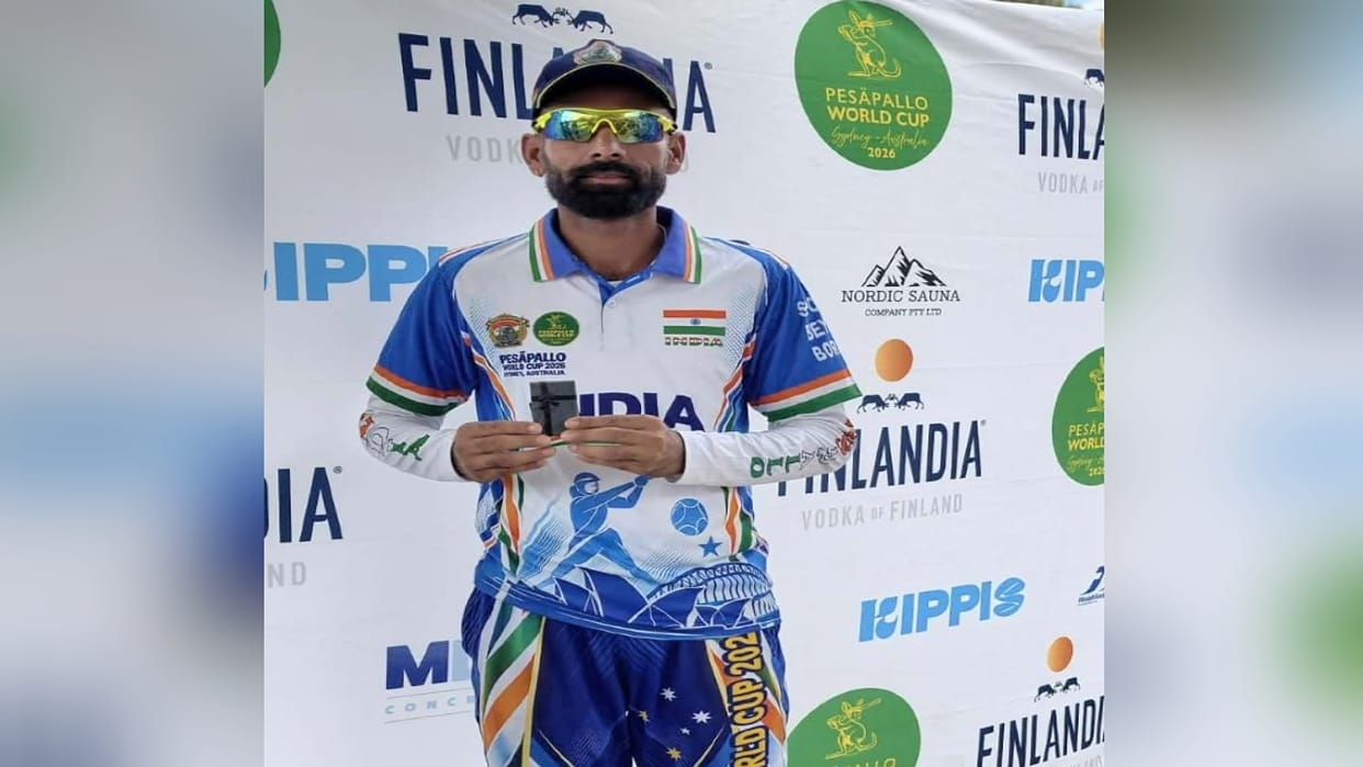 Achievement: Shilai prakash at the Pesäpallo World Cup, named Best Player
