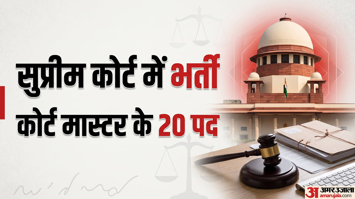 सुप्रीम कोर्ट में नई भर्ती: कोर्ट मास्टर के पदों पर भर्ती, 15 नवंबर तक करें आवेदन, 2.08 लाख तक होगा वेतन