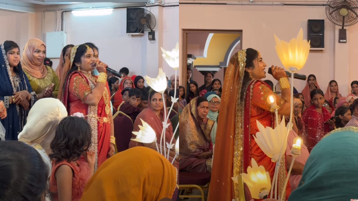 Bride Sings for Groom During Wedding Entry, Her Melodious Voice Wins Hearts Online