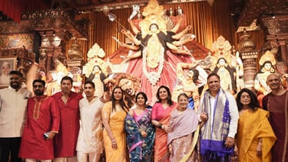 Durga Puja 2026 Kajol celebrates festival with Mother Tanuja sister tanishaa mukerji shares photos from pandal