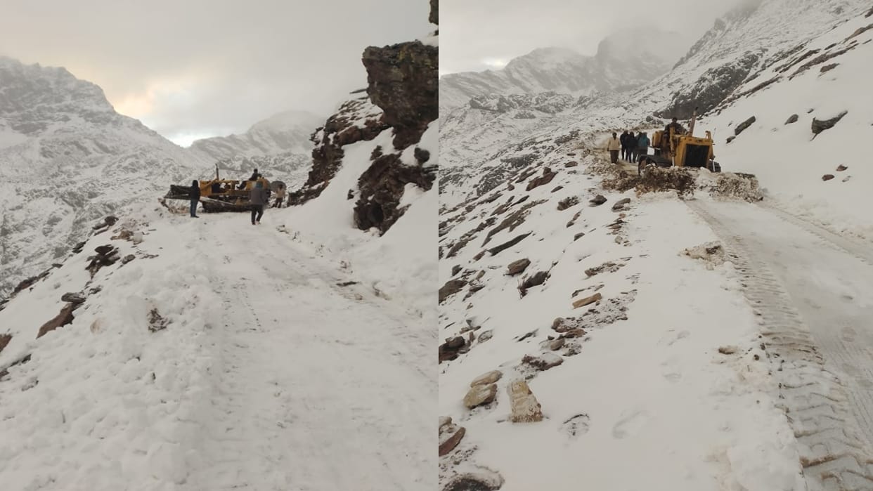 Video: Traffic restored on Bairagarh–Sach Pass–Killar road; it had been closed due to heavy snowfall