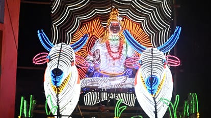 Commencement Durgotsav Installation idols accompanied Ghat Pujan invocation and worship Goddess Bengali