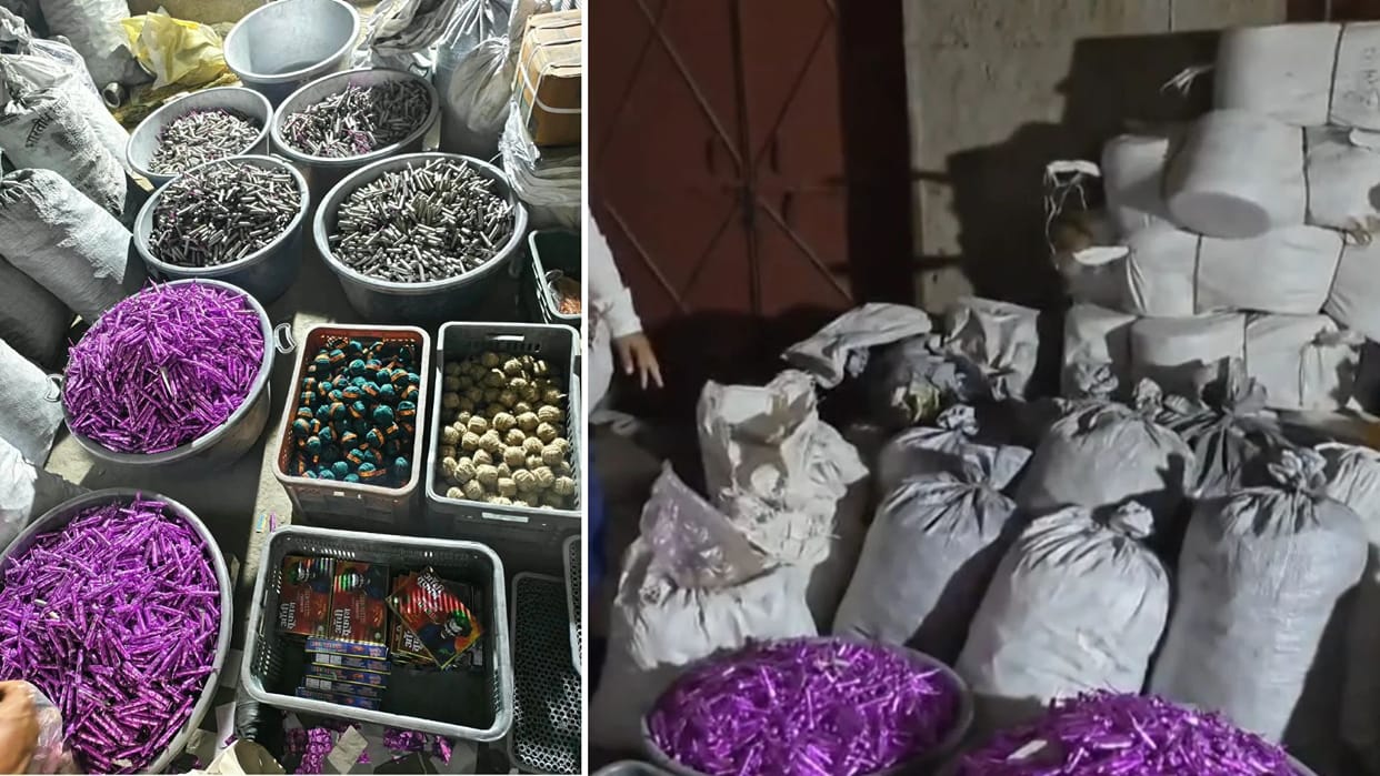 Chittorgarh Illegal Firecracker Factory 15 Quintal Gunpowder Seized Nine Arrested