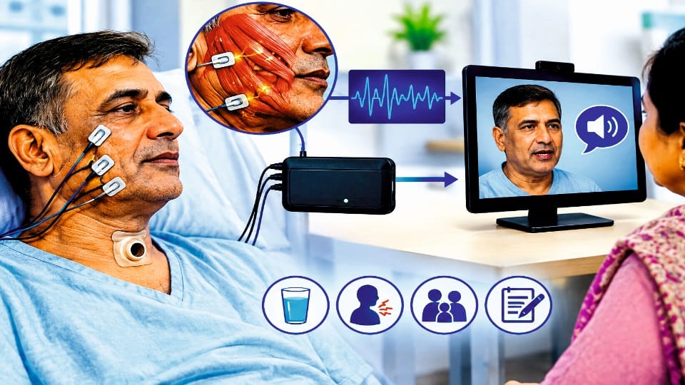 CSIO developed specialized device helps convert subtle facial muscle signals into speech