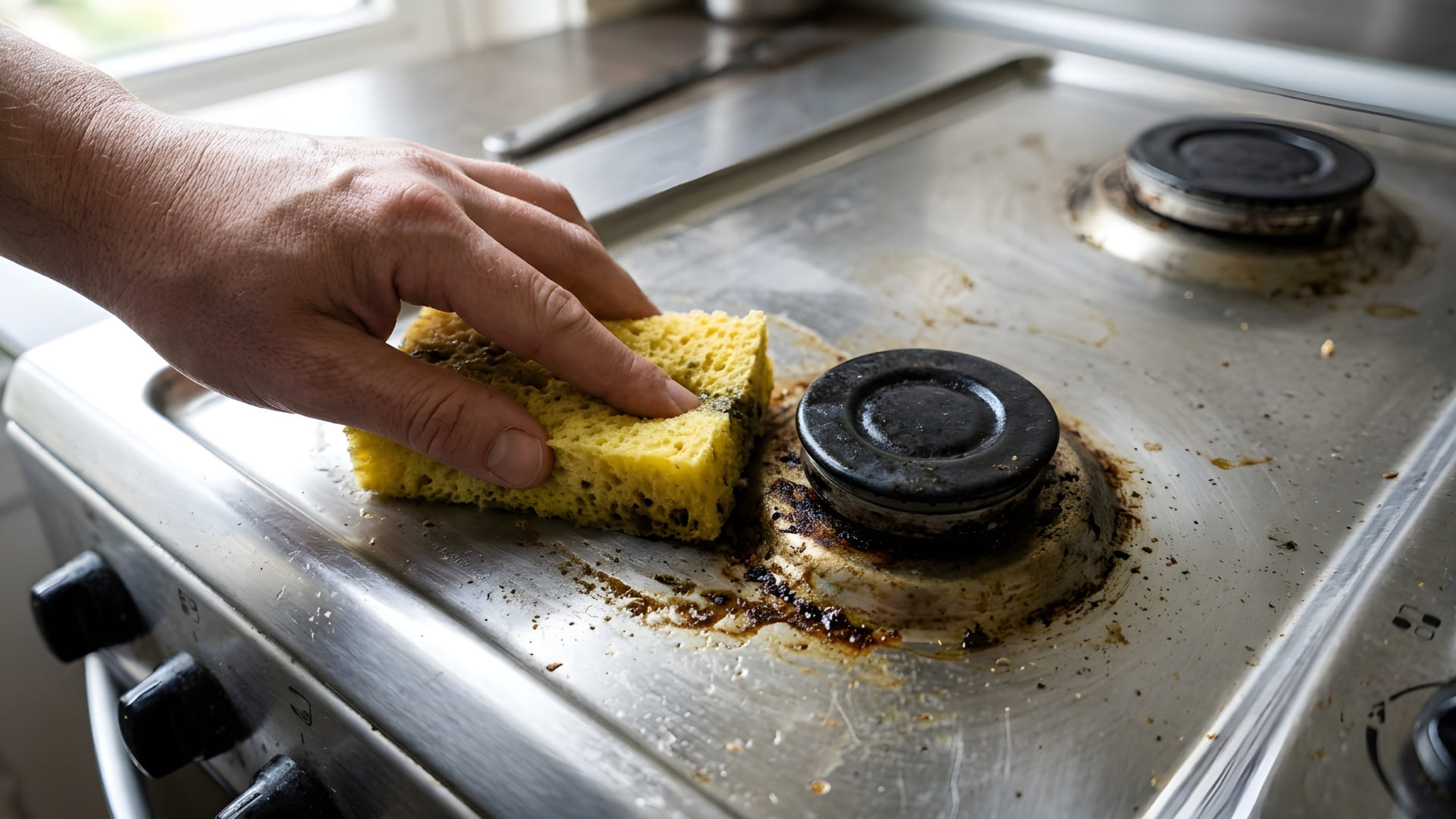 Clean gas stove grease easily at home ganda gas chulha kaise chamkayen