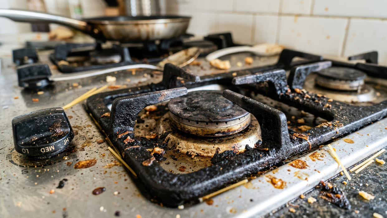 Clean gas stove grease easily at home ganda gas chulha kaise chamkayen