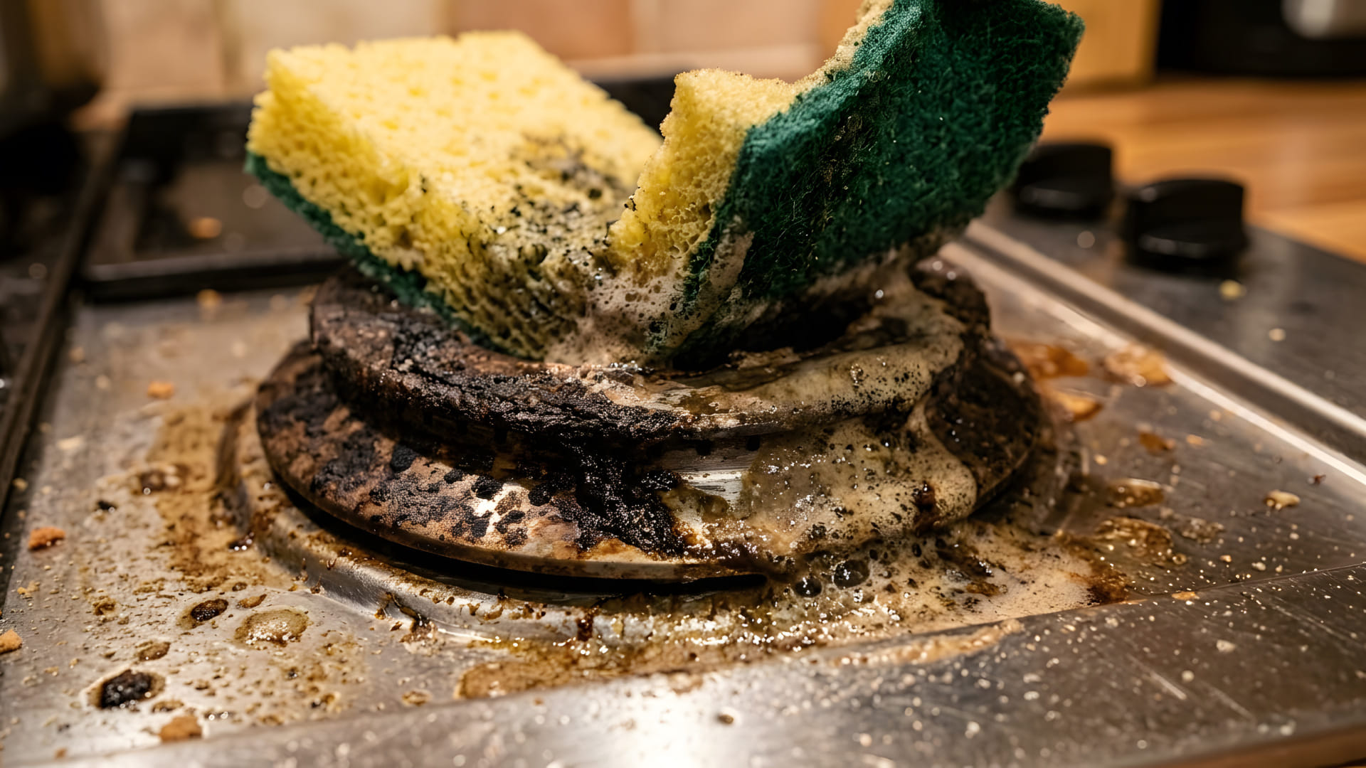 Clean gas stove grease easily at home ganda gas chulha kaise chamkayen