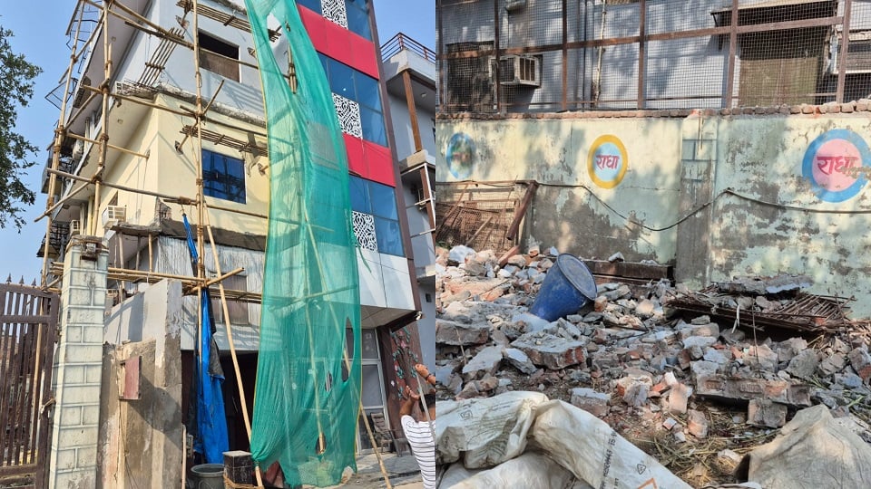 मथुरा में तीसरी मंजिल से गिरे मजदूर: महिला की माैत, युवक गंभीर घायल; गेस्ट हाउस में चल रहा था मरम्मत कार्य