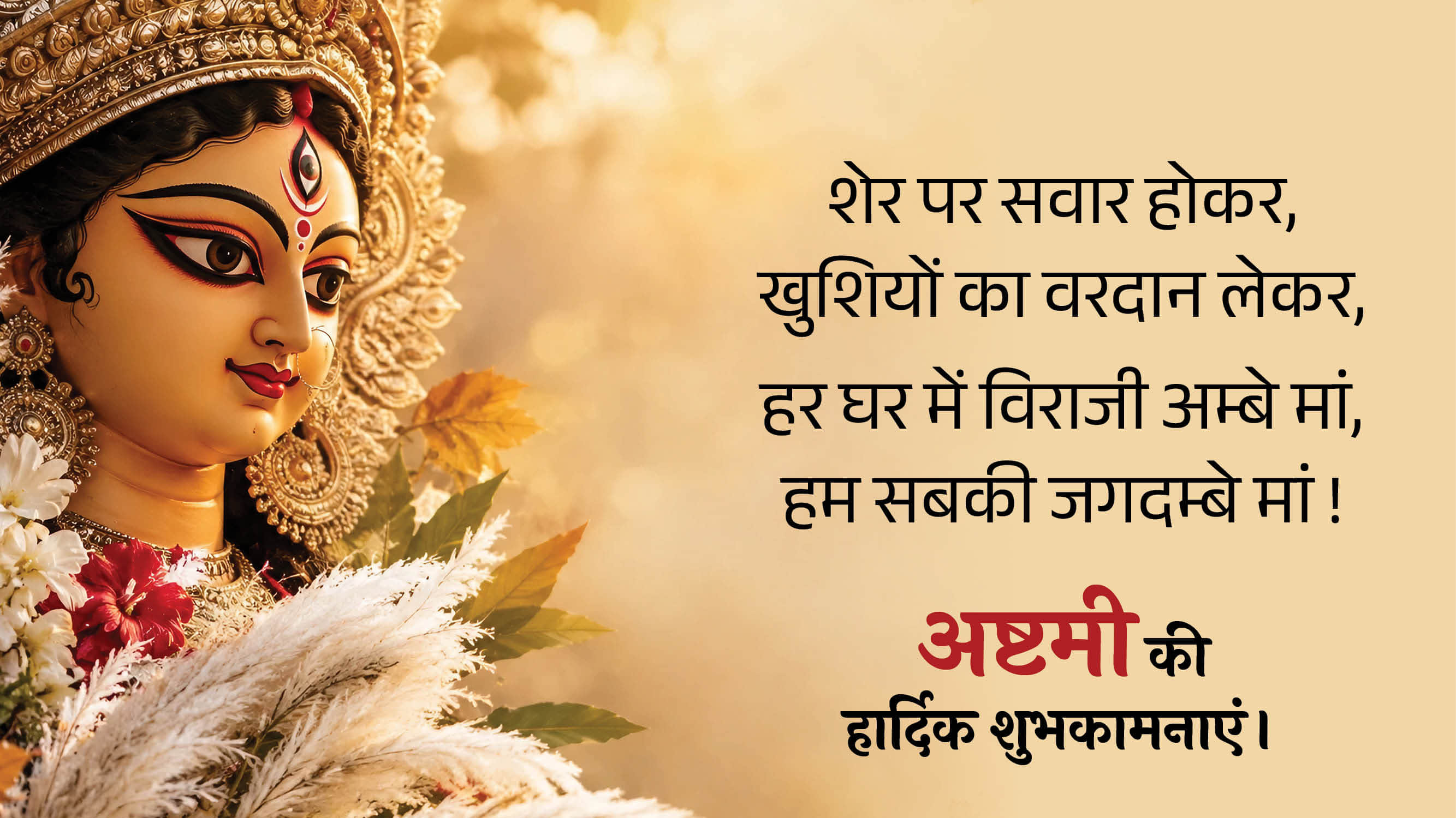 Happy Durga Ashtami 2026 Wishes in hindi Durga Ashtami Quotes Messages and status