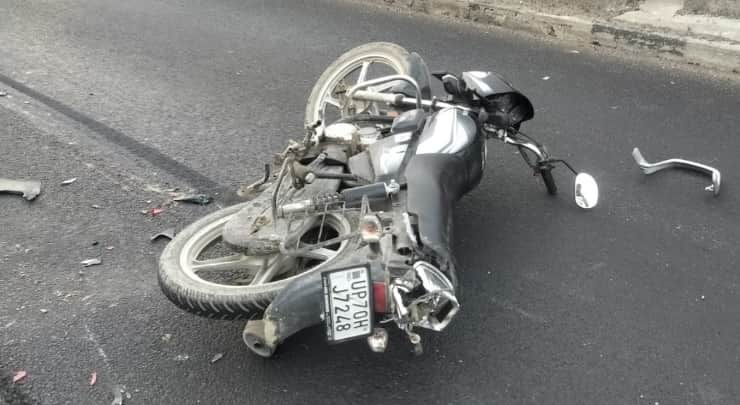 Kanpur Motorcycle goes out of control and falls rider run over by speeding vehicle and died