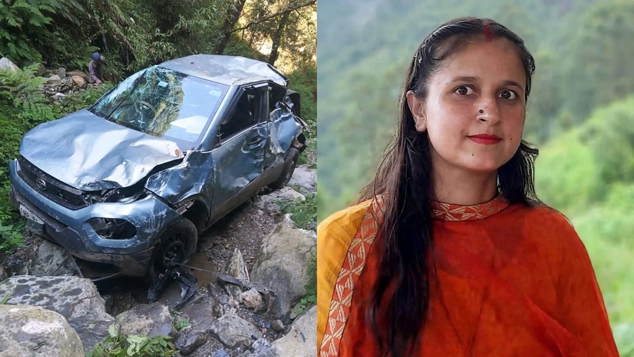 chamba salooni car accident teacher dies four injured