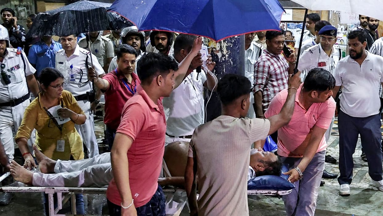 Kolkata stampede Chorbagan Durga Puja treasurer held over pandal collapsing announcement
