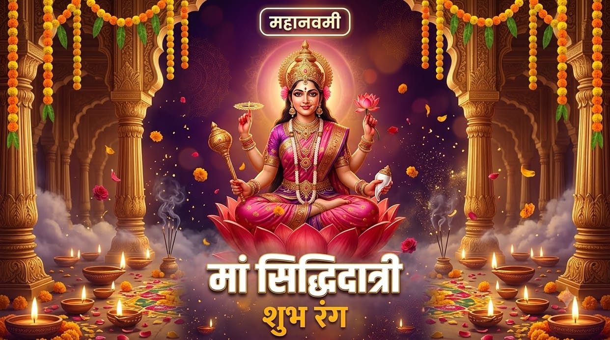 Navratri day 9 colour 2026 Maa Siddhidatri puja look ethnic outfit ideas on Maha Navami