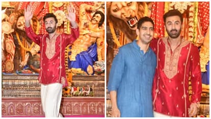 Ramayana Actor Ranbir Kapoor in Durga puja pandal sings Kabira songs with Harshdeep Kaur video viral