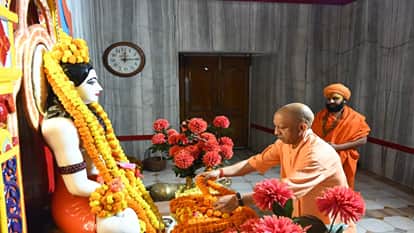CM Yogi Adityanath Arrives in Gorakhpur, to Perform Mahanisha Puja Today