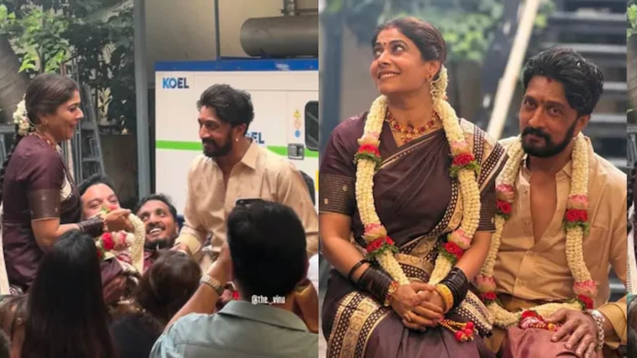 Kichcha Sudeep and Priya celebrated 25 marriage anniversary social media viral video