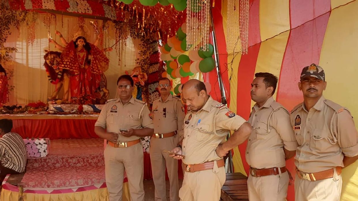 UP: Uproar in Ambedkarnagar after idol is vandalized at a Durga Puja pandal; situation turns tense following a