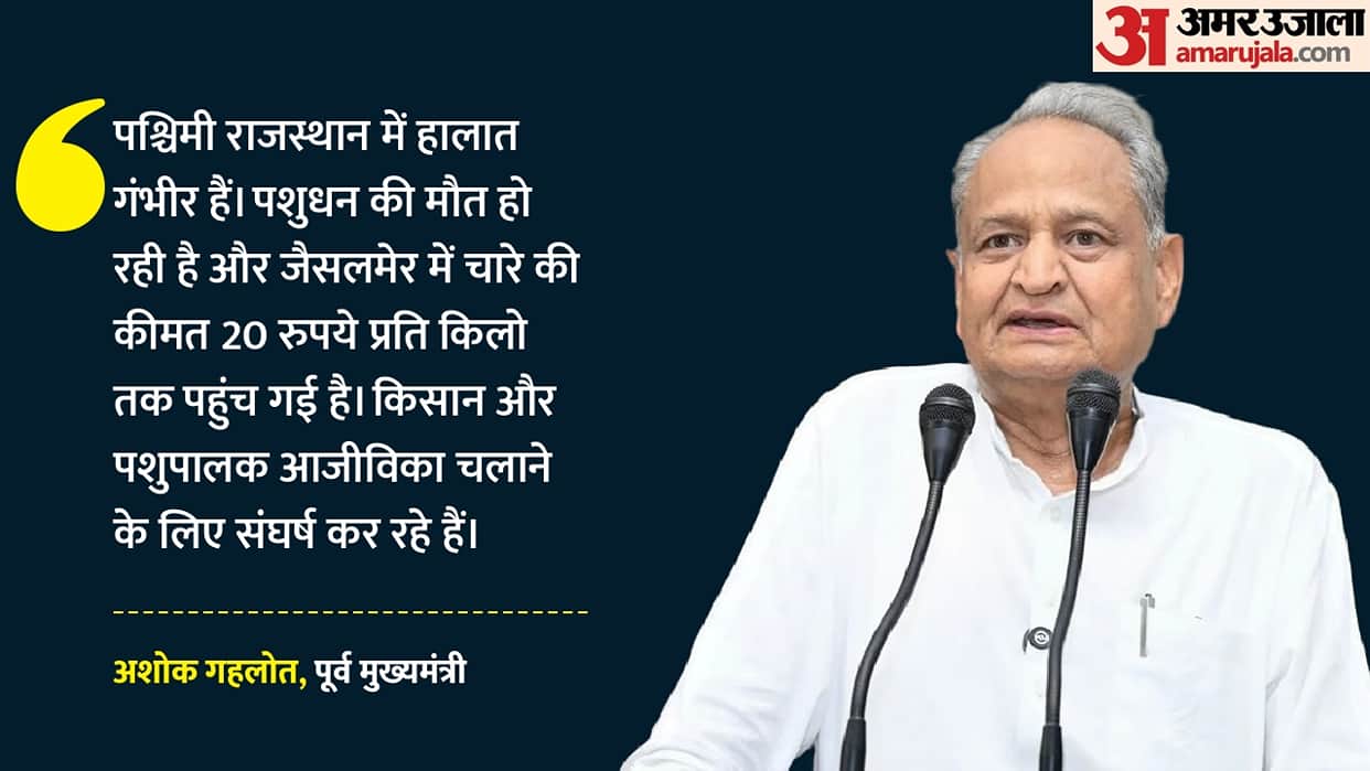 Gehlot Targets Rajasthan Government Over Drought, Demands Relief for Farmers and Livestock