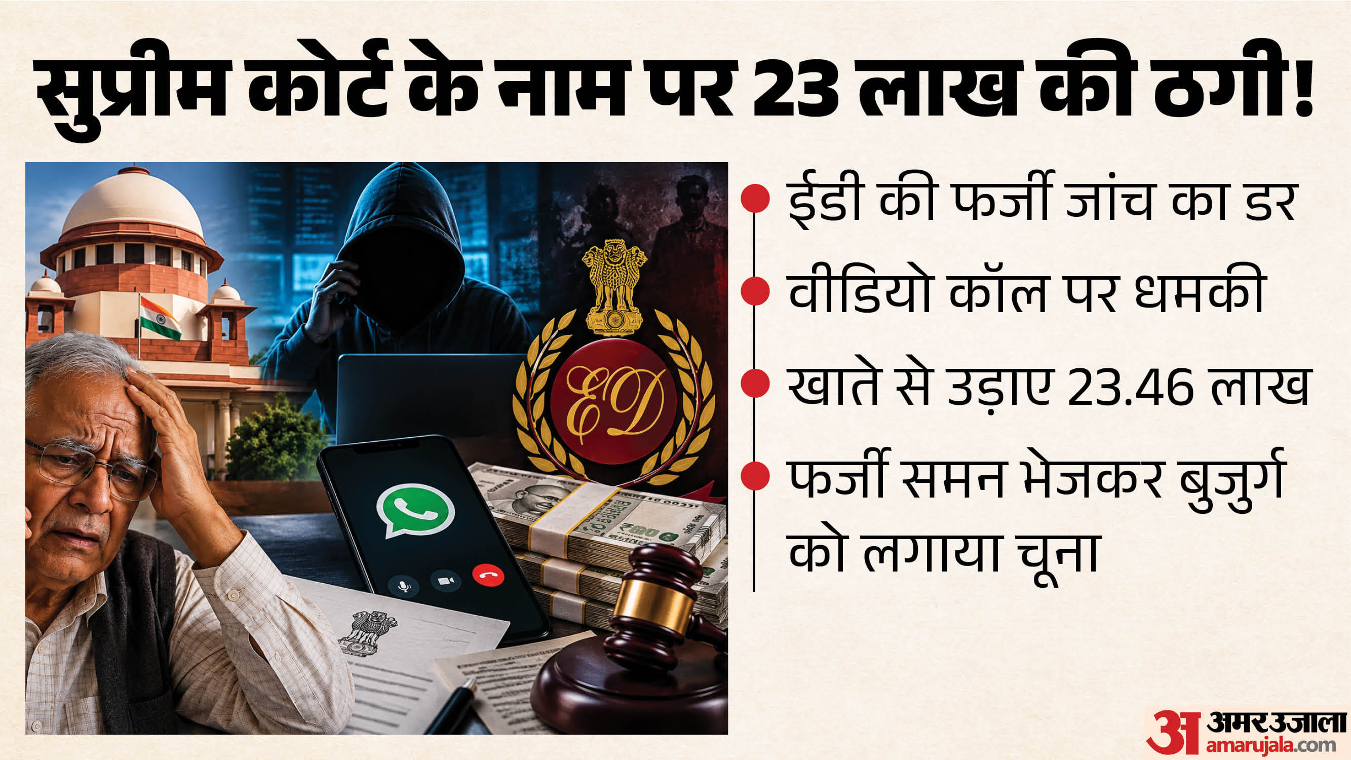 ठगों ने बुजुर्ग को लगाया चूना।