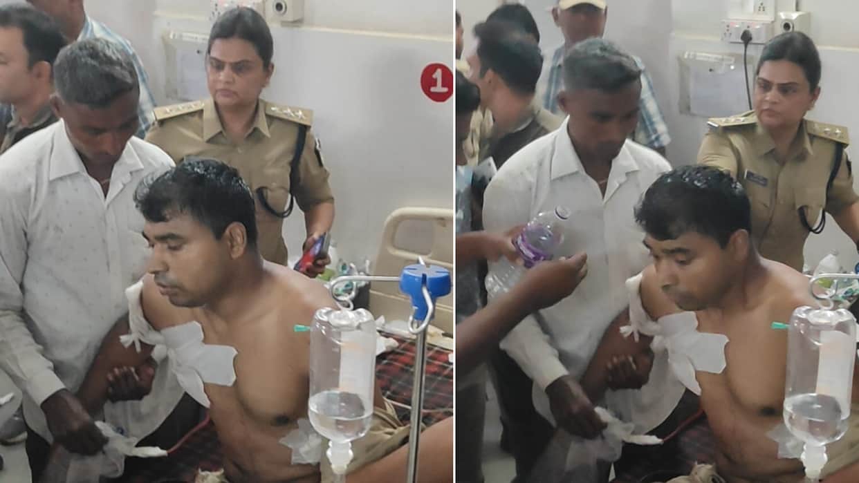 dhar police constable rameshwar goyal shot near dudhi bypass kunda phata referred to indore