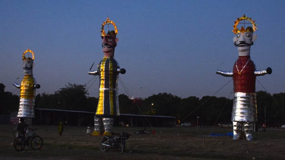 Dussehra in Chandigarh mohali today Ravan Dahan at 49 locations